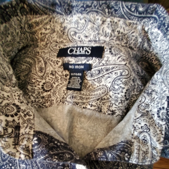 Chaps navy and white paisley shirt - Picture 3 of 4